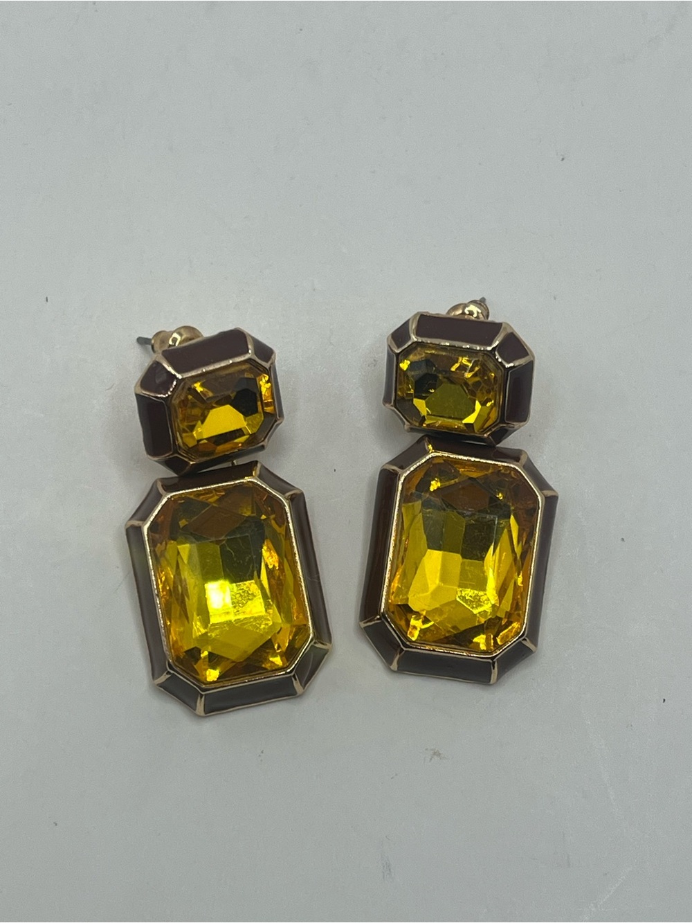 Yellow Crystal Drop Earrings - Women's Fashion Jewelry